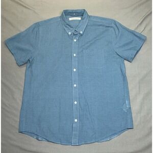 Outerknown Shirt Mens Medium Blue Striped Lightweight Organic Cotton Button Up